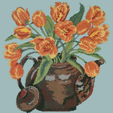 Tulip Teapot Needlepoint Kit Elizabeth Bradley Design Pale Blue 