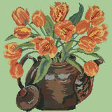 Tulip Teapot Needlepoint Kit Elizabeth Bradley Design Pale Green 