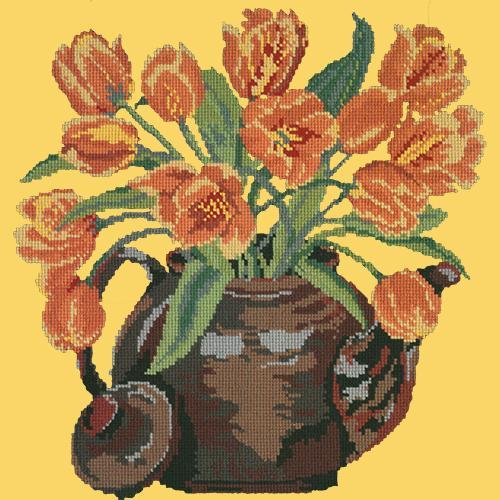 Tulip Teapot Needlepoint Kit Elizabeth Bradley Design Sunflower Yellow 
