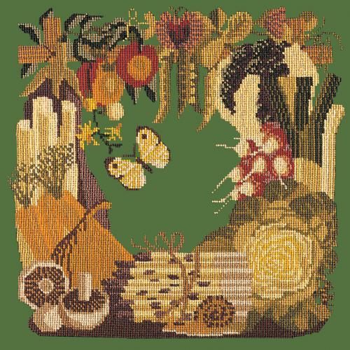 Vegetables Needlepoint Kit Elizabeth Bradley Design Dark Green 