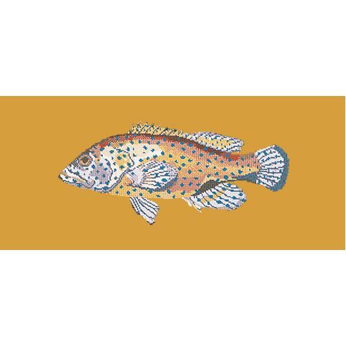 Vermilion Seabass Needlepoint Kit Elizabeth Bradley Design Yellow 