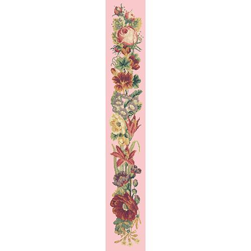 Victorian Flower Bell Pull Needlepoint Kit Elizabeth Bradley Design Pale Rose 