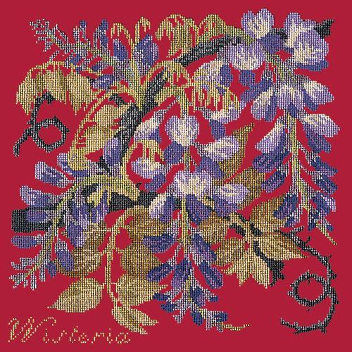 Wisteria Needlepoint Kit Elizabeth Bradley Design Bright Red 