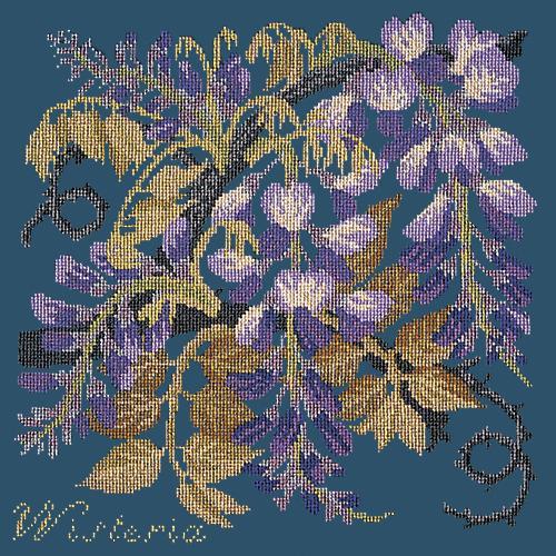 Wisteria Needlepoint Kit Elizabeth Bradley Design Dark Blue 