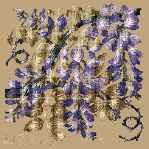 Wisteria Needlepoint Kit Elizabeth Bradley Design Sand 