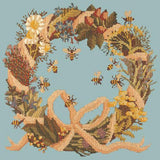 Wreath of Herbs Needlepoint Kit Elizabeth Bradley Design Pale Blue 