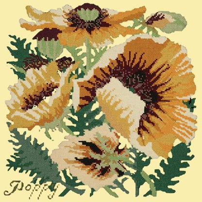 Yellow Poppy Needlepoint Kit Elizabeth Bradley Design Butter Yellow 