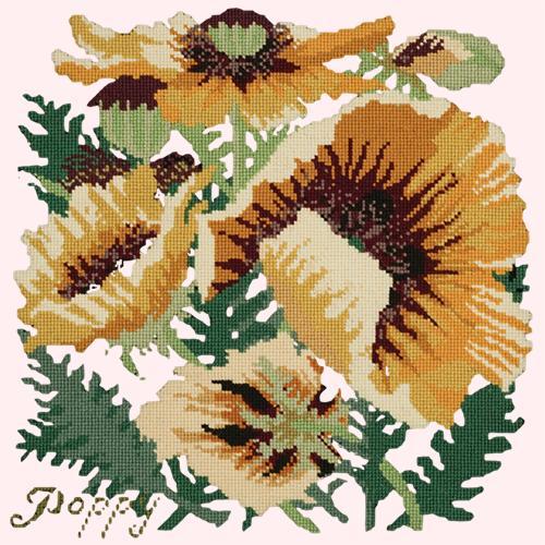 Yellow Poppy Needlepoint Kit Elizabeth Bradley Design Cream 