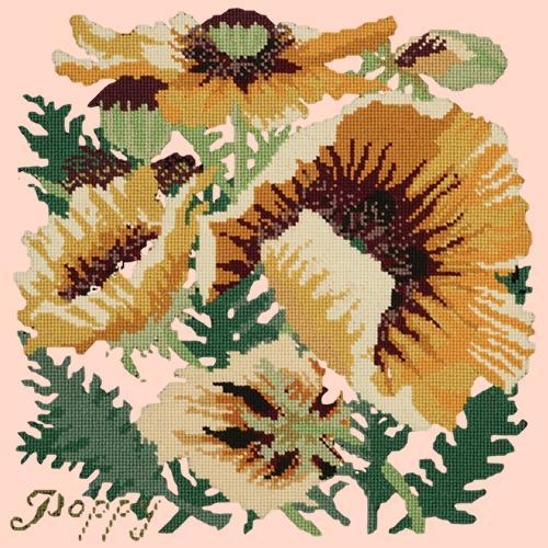 Yellow Poppy Needlepoint Kit Elizabeth Bradley Design Salmon Pink 